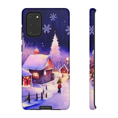 Christmas Homes in the Snow - Impact Resistant Phone Case Samsung Galaxy S20+ Glossy